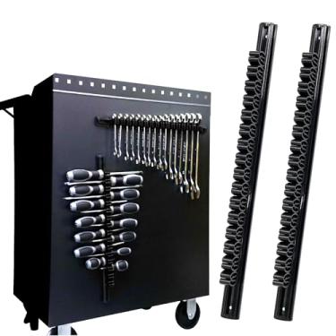 Imagem de CENFORGE Organizador de chave de fenda magnética, 2 peças, suporte de chave de fenda magnético, organizador de chave de fenda para gaveta de caixa de ferramentas (32 compartimentos, trilho de alumínio