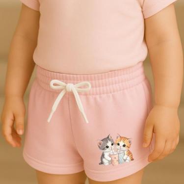 Imagem de Short Moletinho Infantil Feminino Estampado Mimo Carinhozinho Delicado