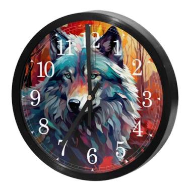 Imagem de LILINWAN Relógio de parede 24 cm sem tique-taque silencioso operado por bateria relógio de parede redondo moderno estilo simples decoração relógio para escritório/escola/quarto/sala de estar