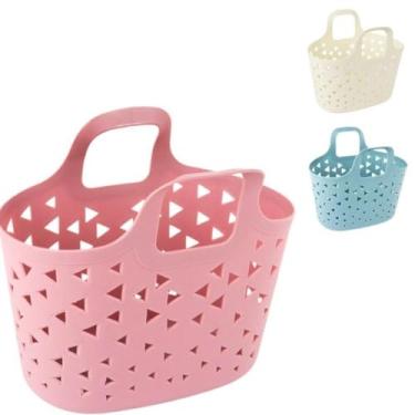 Imagem de kit 2 Cestos Organizador Plástico,casa,cozinha 16,5cm e Alça Color