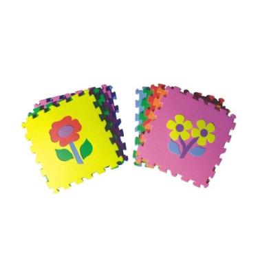 Imagem de Tapete Bebê Infantil, Tatame, Tatame, EVA, Flores, 30x30 cm 5mm Gv Bri