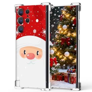 Imagem de YEPO Capa transparente de Natal para Samsung Galaxy S24 Ultra Papai Noel, linda estampa de Natal, capa protetora de TPU macio feliz ano novo para Samsung Galaxy S24 Ultra mulheres meninas