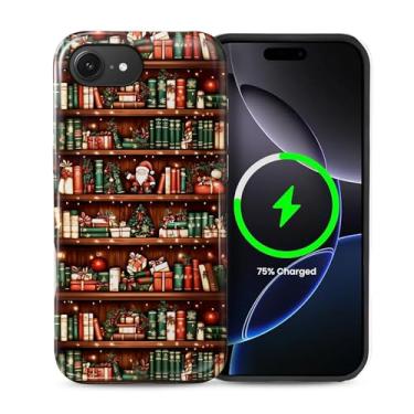 Imagem de Toulas Capa para iPhone 16E, [compatível com MagSafe], capa rígida de camada dupla híbrida resistente a arranhões, estante de livros de Natal para inverno