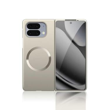 Imagem de Kukoufey Capa dobrável compatível com Google Pixel 10 Pro, compatível com Google Pixel 10 Pro Fold GM66V capa protetora à prova de choque com sucção magnética dourada integrada