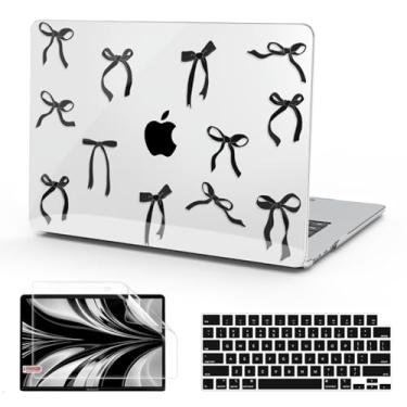 Imagem de B BELK Compatível com MacBook Air 13 polegadas 2025 2024 2023 2022 versão M4 M3 M2 A3240 A3113 A2681, capa rígida de plástico + capa de teclado + protetor de tela para MacBook Air 13,6 polegadas, laço