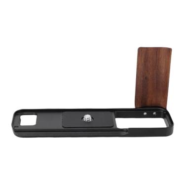 Imagem de Diyeeni Placa de Montagem Em Forma de L de Madeira X-E5 para FUJI, Placa L de Liga de Alumínio Com Alça Lateral de Madeira Confortável, Parafuso de 1/4 de Polegada, Inclui Chave (Preto)