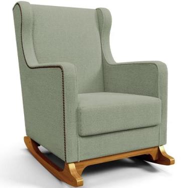 Imagem de Poltrona De Amamentação Com Balanço Mavie L02 Bouclê Oliva - Lyam Deco