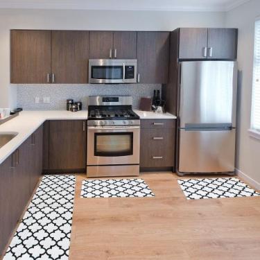 Imagem de Kit Passadeira Tapete Cozinha 3 Peças Antiderrapante Decorativo Confor