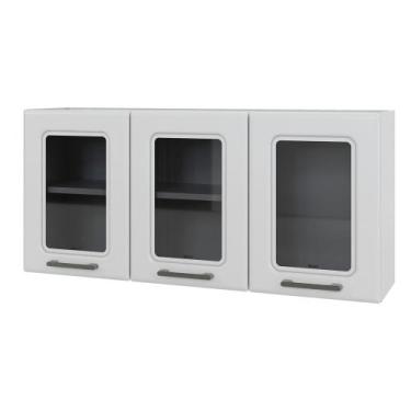 Imagem de Armário Aéreo em Aço 3 Portas de Vidro Liz Telasul, Branco