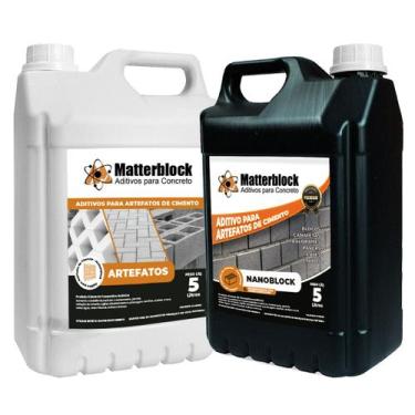 Imagem de Kit 2 Aditivos Blocos Concreto Artefatos + Nanoblock 5L Cada - Matterb