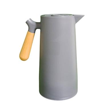 Imagem de Garrafa Térmica Cabo De Madeira 1 Litro Cinza Giftutil