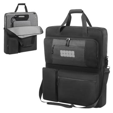 Imagem de OCXLLEATLY Bolsa de armazenamento de painel solar compatível com EF ECOFLOW 220W/160W/110W, bolsa de transporte de viagem portátil com vários bolsos com alça de ombro