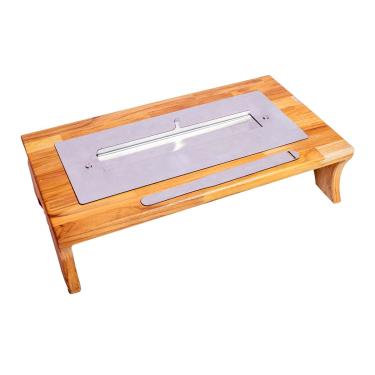 Imagem de Lareira de Mesa Portátil Ecológica Inox a Álcool 39x16,5x6cm