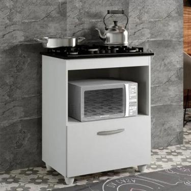 Imagem de Balcão Para Cooktop 5 Bocas Salvia Kaiki Móveis Branco