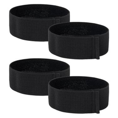 Imagem de 2 pares de tiras de caneleira, faixas de renda de futebol, caneleiras de futebol, caneleiras de futebol, tiras fixas, protetores de tornozelo para futebol e corrida (preto)