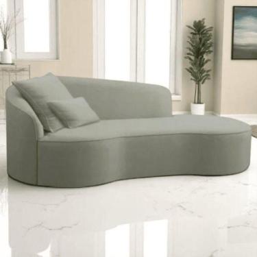 Imagem de Divã Recamier Sofá Curvo Sala De Tv E Estar Recepção Inglaterra 180cm 