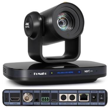 Imagem de FoMaKo Câmera 12G-SDI 4K 60FPS NDI PTZ, sem suporte, zoom óptico de 20x, rastreamento 4KP60 AI, 1/1.8 UHD CMOS 8,42 MP HDMI USB3.0 3G-SDI, câmera 12G SDI PTZ para igreja (certificação NDI 6 e NDI HX3