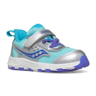 Imagem de Saucony Tênis infantil unissex Ride Jr, Prata/Turq, 10.5 Little Kid