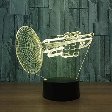 Imagem de Ymiko Luz Noturna de Trompete LED 3D para Mesa, Decoração de Casa Com Tema de Instrumento Musical, Presente de Natal para Crianças