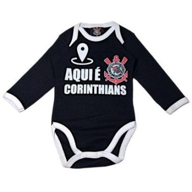 Imagem de Body Infantil Bebe Corinthians Manga Longa Licenciado Spr Sports - Kappa 1008m-Unissex