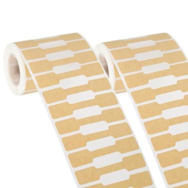 Imagem de PATIKIL 1000 peças de adesivos de anel para exibição, adesivos quadrados em branco para joias, etiquetas de preço de joias, rolo para colar, brinco, pulseira, roupas, artesanato, exibições, marrom