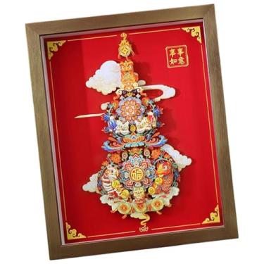 Imagem de Baoblaze Kit de artesanato em papel 3D para o Ano Chinês, com recortes em vidro transparente, decoração tradicional colecionável para centros de mesa, Style B