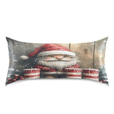 Imagem de Blueangle Linda fronha de cetim gnomo para cabelo e pele, fronha de seda, tamanho king (50,8 x 101,6 cm) - Capas de almofada de cetim refrescantes com fecho de envelope (389)