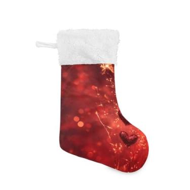 Imagem de Blueangle Pacote com 2 meias de Natal de fogos de artifício de 48 cm para decorações de festas de fim de ano, suportes de presente e meias (258)