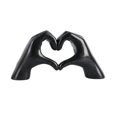 Imagem de 1 peça de escultura de mão 3D em forma de coração – Decoração de casa requintada de PLA para escritórios, pátios, desktops, balcões de bar e presente ideal para o dia dos namorados, Natal e muito mais