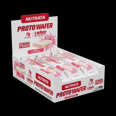 Imagem de Proto wafer sabor morango display com 12 wafers de 30g - nutrata