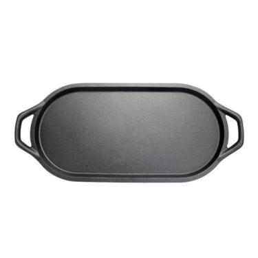 Imagem de Chapa de Ferro Fundido Oval Aquece Uniforme 45x22cm Capacidade 0,9 Lit