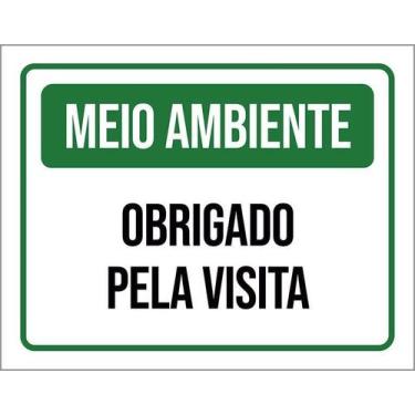 Imagem de Kit 10 Placa Acm Ambiente Obrigado Pela Visita Verde 18X23 - Sinalizo