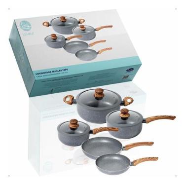 Imagem de Conjunto Panelas Antiaderente Fogão Gás Indução Yafo 5 Peça - Lehaví