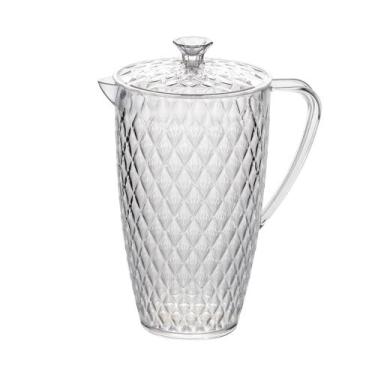 Imagem de Jarra Suco Glamour Acrílico Transparente 2 Litros Com Tampa - Plasutil