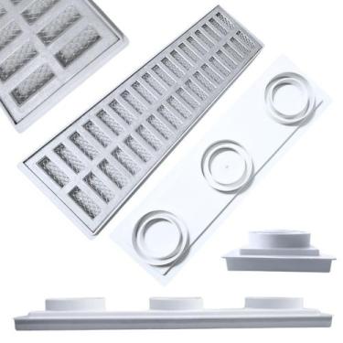 Imagem de Ralo Apartamento Sacada Laje 15x50 Alumínio Coletor Raso 3cm Profundid