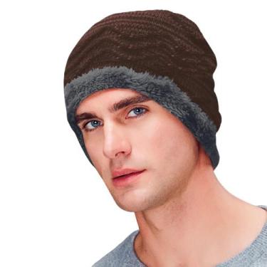 Imagem de Gorro Touca Inverno Lã Masculina Feminina Forrada Pelinho Estilosa - H