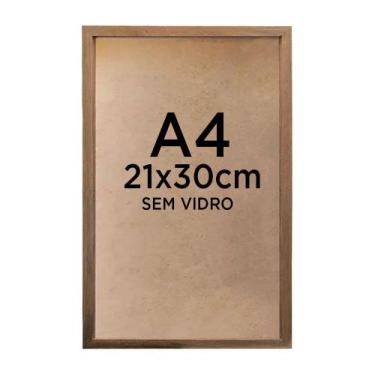 Imagem de Moldura Quadro Caixa 3cm A4 21x30cm Foto Poster Ilustração Sem Vidro -