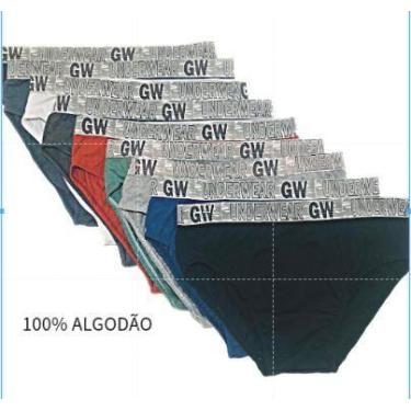 Imagem de kit com 4 pecas Cueca Masculina 100% Algodão Slip Tradicional do P ao 