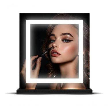 Imagem de Espelho De Bancada Portátil Led Touch Maquiagem 30x40 Base Branco-frio