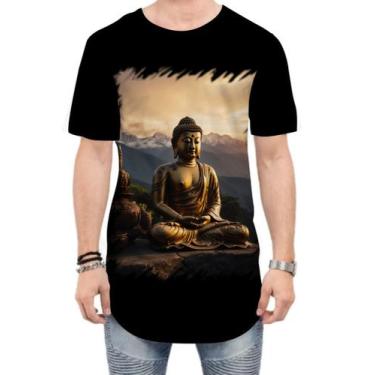 Imagem de Camiseta Longline Estátua de Buda Iluminado Religião 21 - Kasubeck Sto