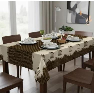 Imagem de Toalha De Mesa 6 Lugares Retangular Rústica Luxo 1,40x2,10m - raner, T