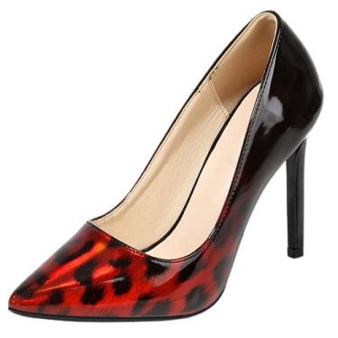 Imagem de A shoe store Vestido feminino plus size para festa de casamento com salto alto e vestido de festa, Vermelho, 6.5