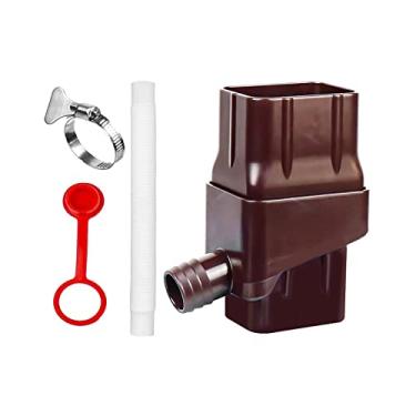 Imagem de Bothyi Conjunto de desviador de barril de chuva Sistema de de água da chuva Conector do desviador de de água da chuva com mangueira de 50, MARROM