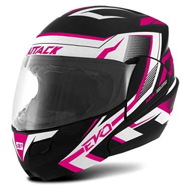 Imagem de CAPACETE ESCAMOTEÁVEL PRO TORK ATTACK EVO FOSCO PRETO - ROSA TAM. 56