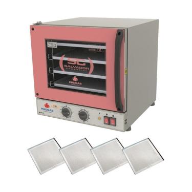 Imagem de Kit - Forno Turbo Elétrico Fast Oven Prp-004 220v Rosa + 4 Assadeiras - Progás 220v
