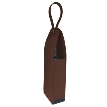 Imagem de Bolsa Porta Vinho Marrom Com Alça e Fecho Magnético
