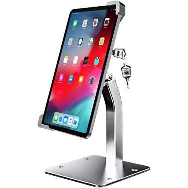 Imagem de woleyi Suporte de quiosque antifurto para tablet de 22.9 cm-35.6 cm, suporte de segurança para iPad de mesa, tablet resistente, suporte de tela POS com trava e chave, compatível com iPad Pro 13/Air