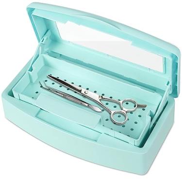 Imagem de Gusnilo Caixa desinfetante de barbicida, ferramentas de arte de unhas, bandeja higienizadora, recipiente desinfetante, ferramenta para unhas, esterilizador, caixa de plástico, organizador de