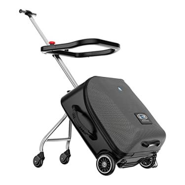 Imagem de Bagagem expansível com rodas giratórias LemoHome Malas grandes com design de assento infantil, bagagem rígida para mulheres e homens, bagagem de mão rígida de 50 cm para viagens, Preto, big
