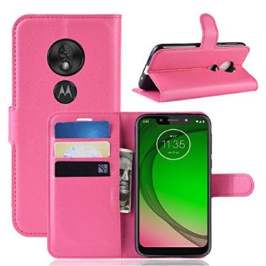 Imagem de Capa para Moto G7 Play, carteira flip de couro PU premium com compartimento para cartão, suporte e fecho magnético [capa interna de TPU à prova de choque] Compatível com Moto G7 Play